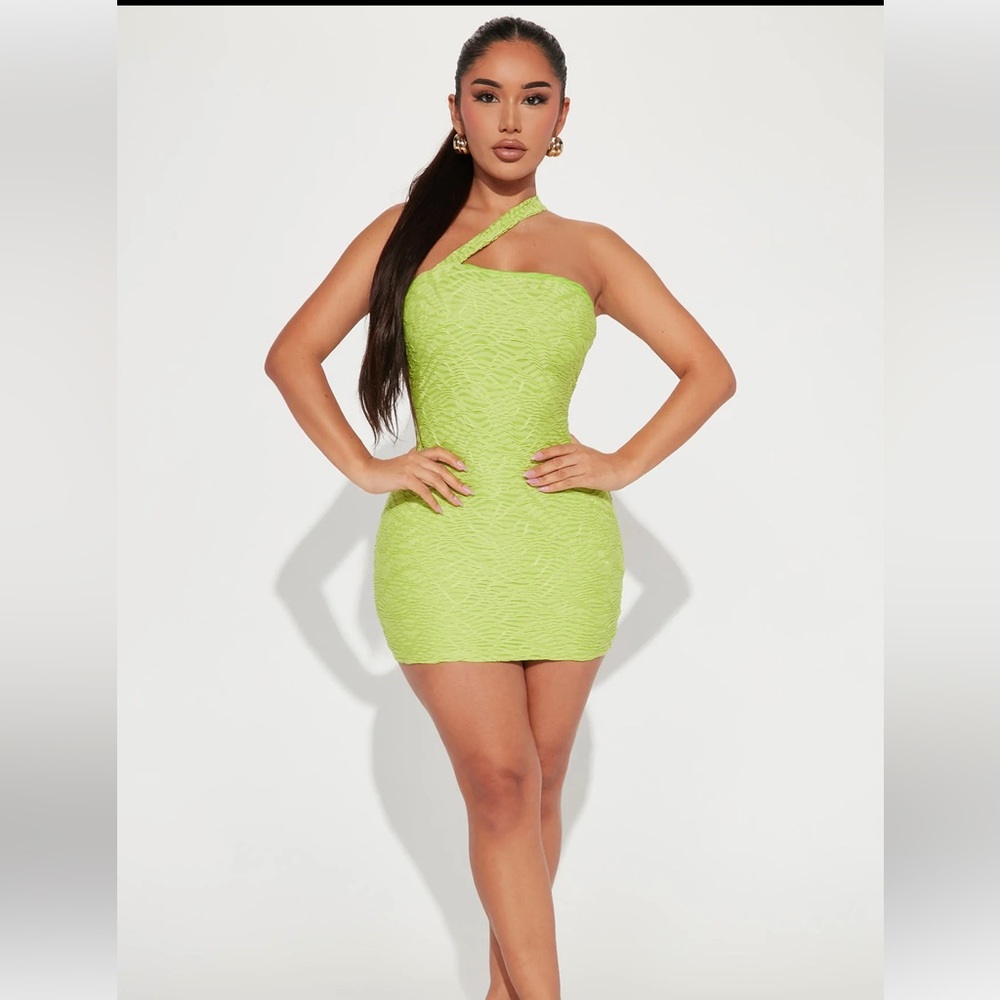 Lime green Fashion Nova Mini Dress medium
